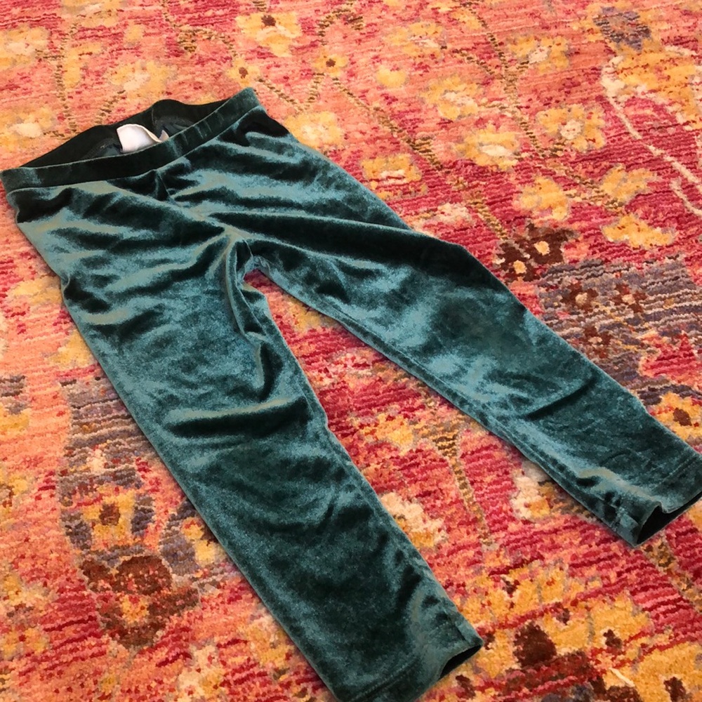 Teal velvet leggings by Gymboree